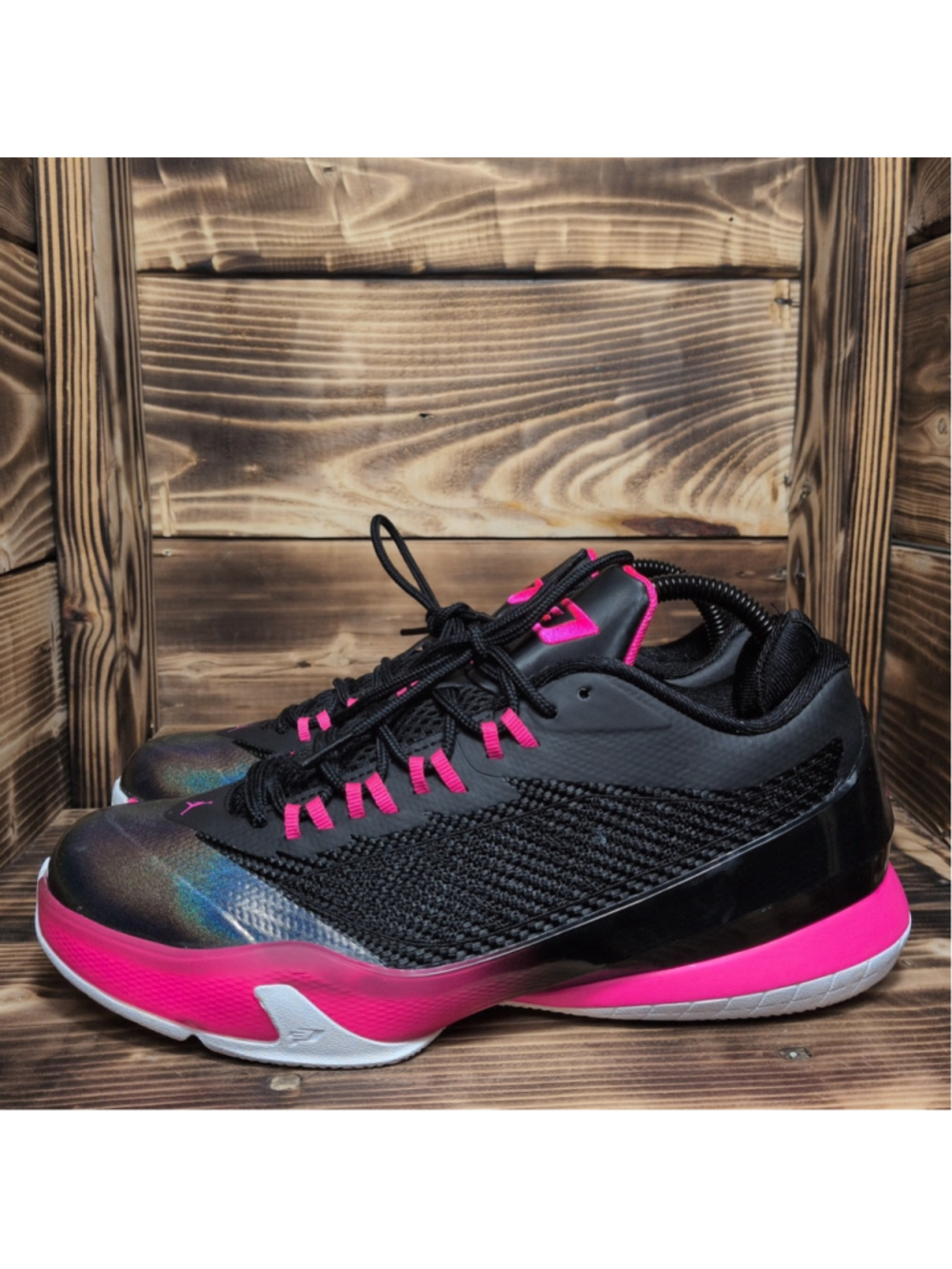 Nike Air Jordan CP3 VIII Youth 7Y Women 8.5 Black Basketball Sneakers 684888-008